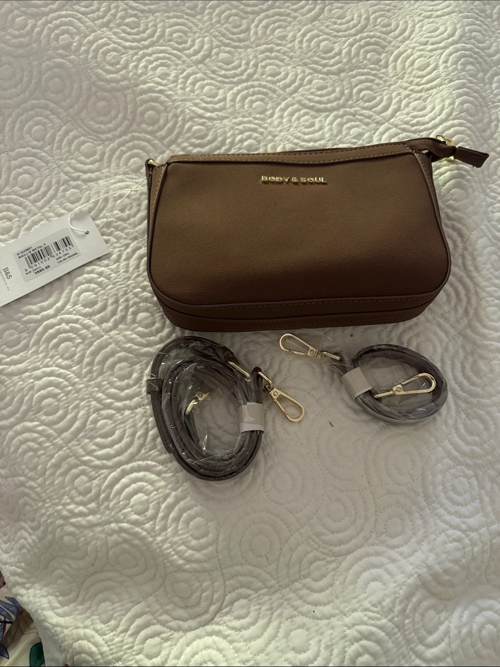 Cute faux  suede brown crossbody purse